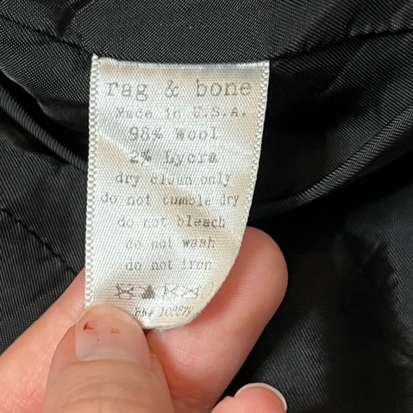 ⭐️50% SALE⭐️ Rag & Bone Black Wool Blazer Women's Size 0 - Picture 7 of 9